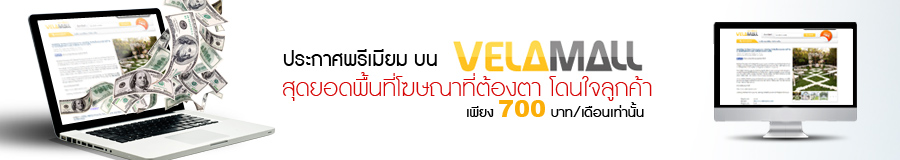 ประกาศพรีเมียมบน VelaMall.com สุดยอดพื้นที่โฆษณาที่ต้องตา โดนใจลูกค้า ประกาศพรีเมียมบน VelaMall.com สุดยอดพื้นที่โฆษณาที่ต้องตา โดนใจลูกค้า